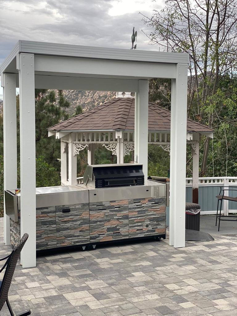 patio cover with custom outdoor bbq design in San Diego